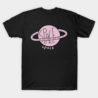 pink planet space universe design T-Shirt